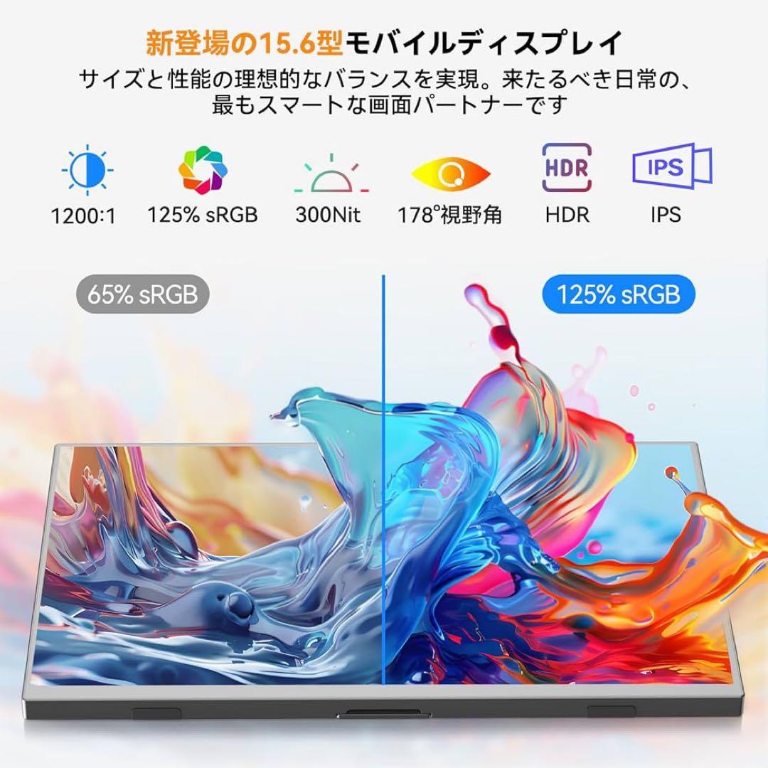 新品未使用 モバイルモニター 15.6インチ FHD 自立スタンド付き
