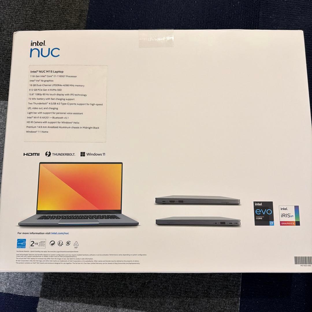 intel nuc ノートパソコン　i7 win11 ssd2tb 美品