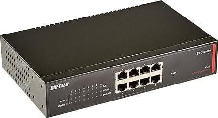 Buffalo BS-GS2008P GIGA PoE スイッチ 8ポート