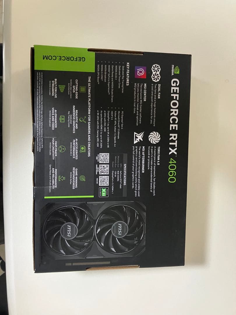 グラフィックボード・グラボ・ビデオカード MSI GeForce RTX 4060 Ventus 2X Black 8GB