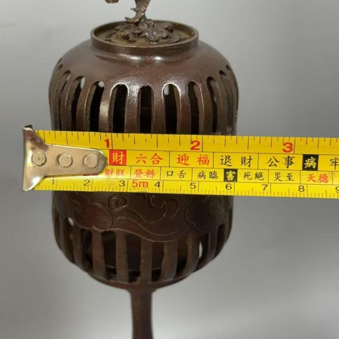 銅製 香炉 仙鶴宮灯香炉 室内檀香香炉 茶室禅意香炉 装飾品 工芸品 置物