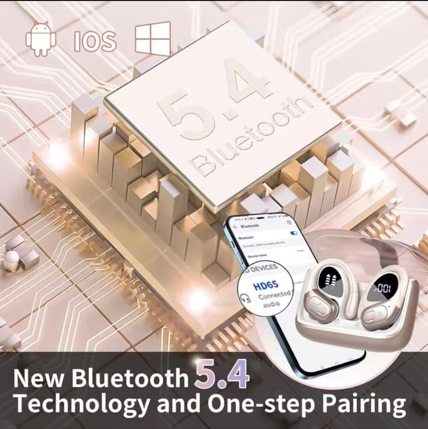 ワイヤレスイヤホン☆Bluetoothイヤホン☆長時間☆ローズゴールド
