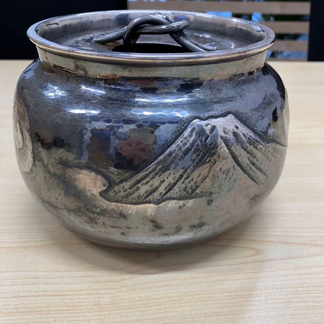 純銀製　茶道具　健水　松栄堂