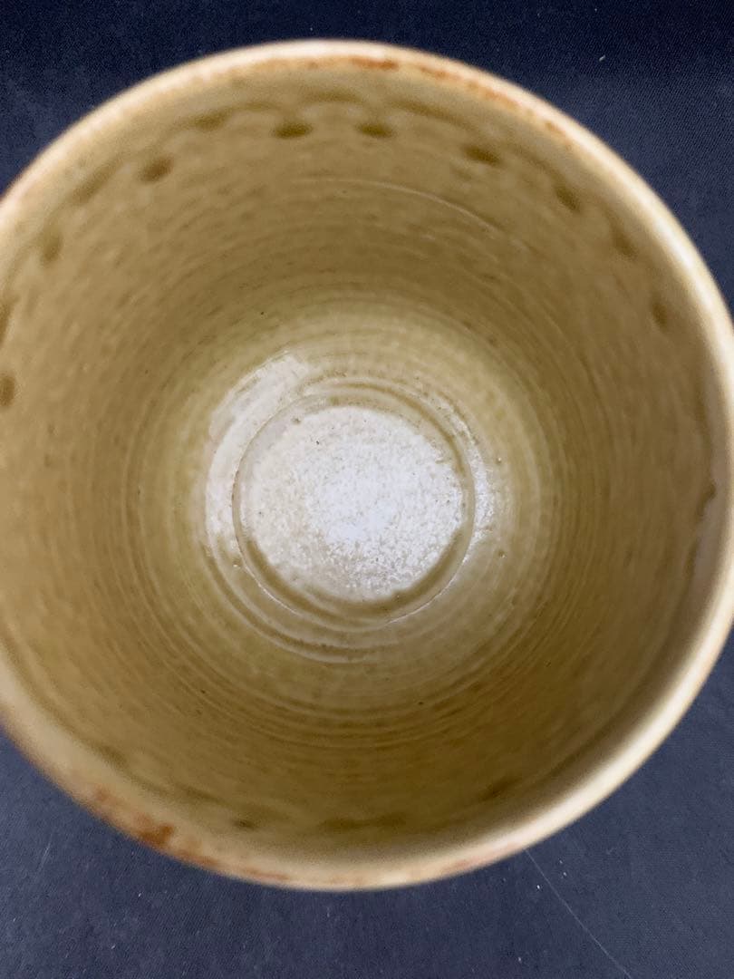 水野寿山造　黄瀬戸茶碗　共箱栞　茶道具　抹茶茶碗