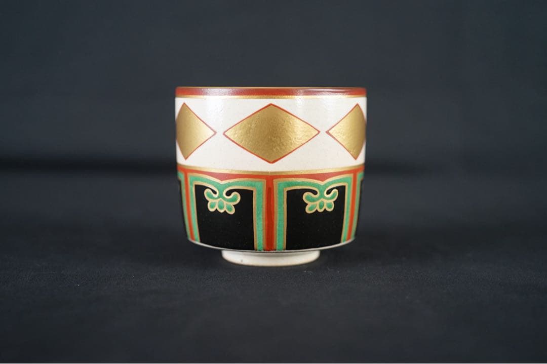 色絵金銀菱重茶碗 野々村仁清写 MOA美術館 共箱 茶器 茶道具