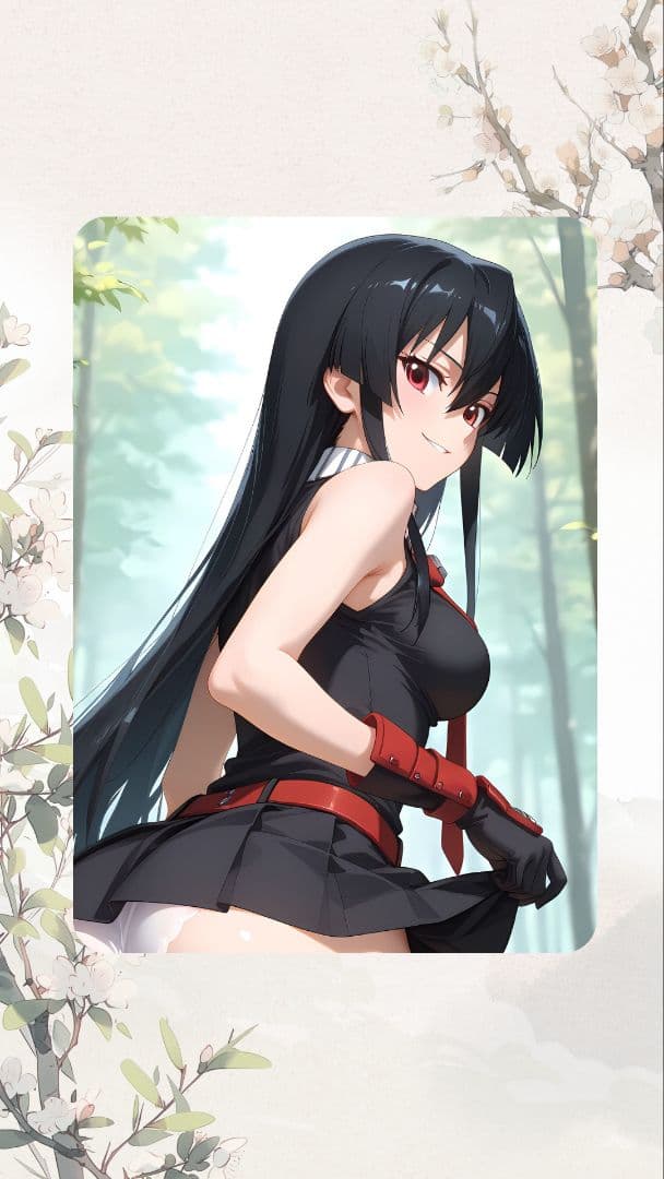 制服を着た黒髪の女の子キャラクターカード　ウラシク　No.153 5枚