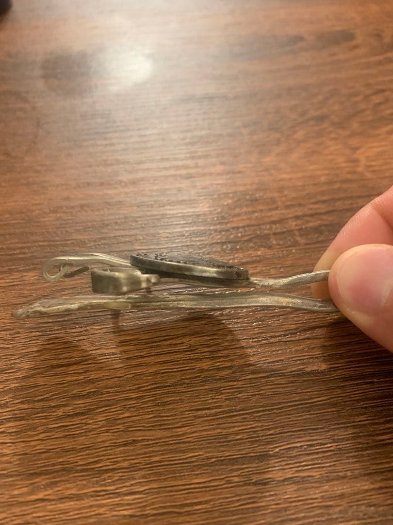 ハンドメイド　マネークリップ　フォーク　純銀　ヴィンテージ