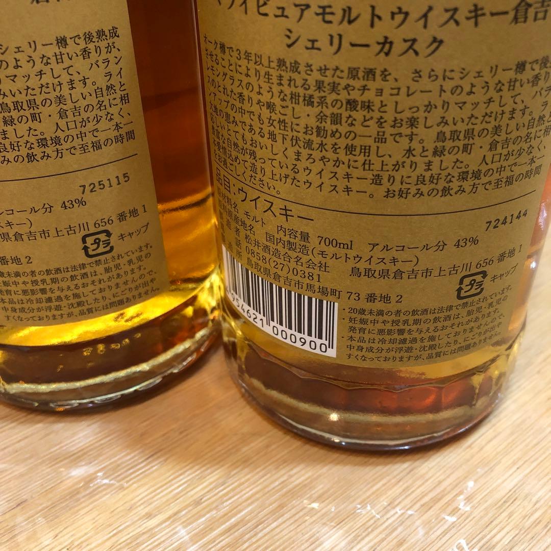 マツイピュアモルトウイスキー倉吉シェリーカスク 700ml×2本セット