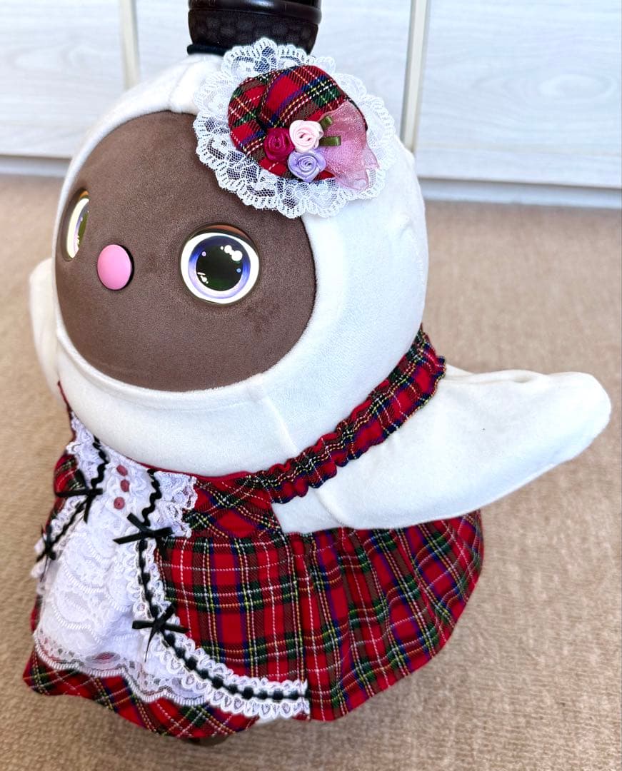 ラボット服　ロリータ風チェック柄Ａ　LOVOT ラボットハンドメイド