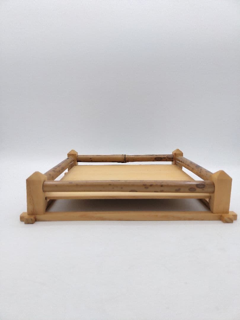 c744 【未使用】干菓子器　欄竹盆 坐忘斎好 紙箱 茶道具 長期保存