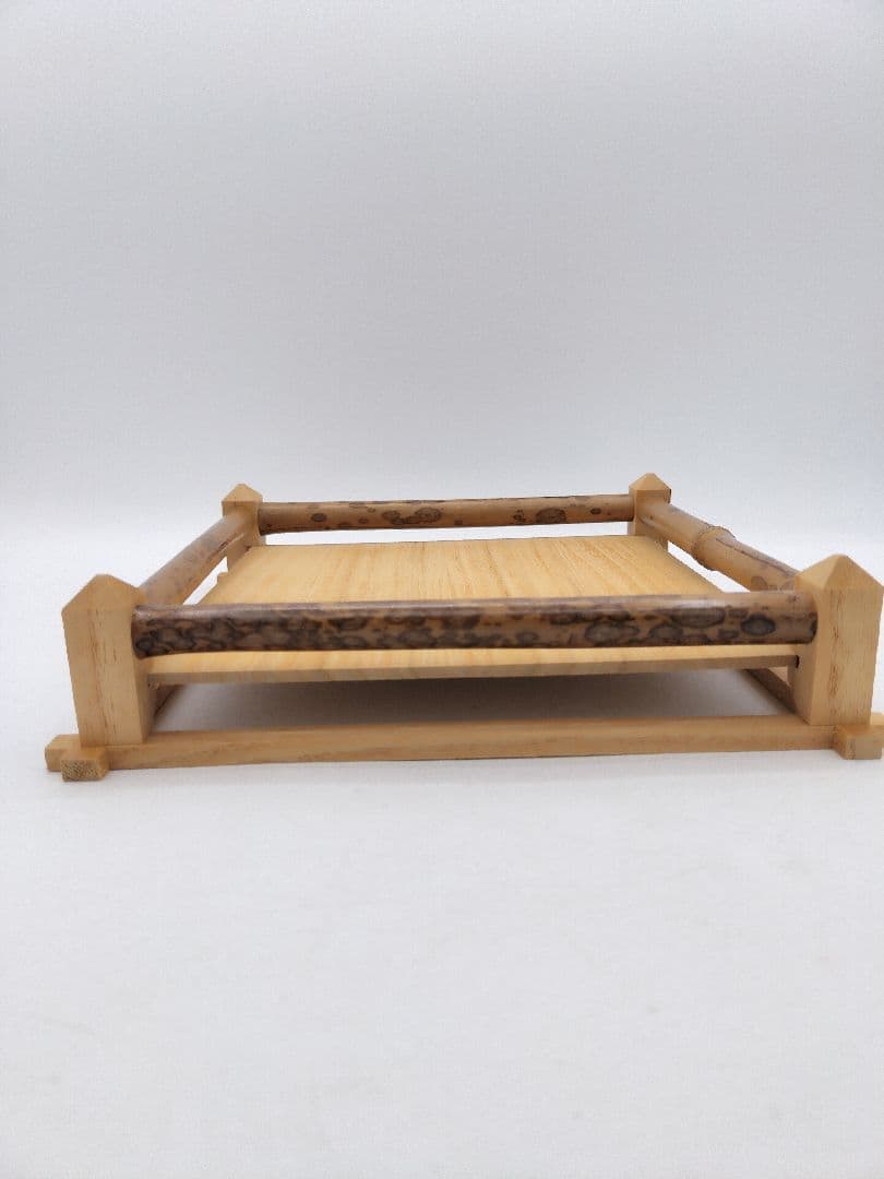 c744 【未使用】干菓子器　欄竹盆 坐忘斎好 紙箱 茶道具 長期保存