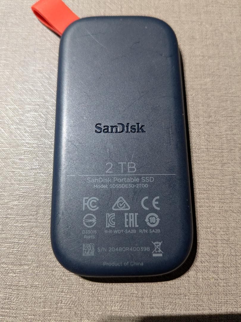 正常99% 動作保証 SanDisk 2TB SDSSDE30-2T00