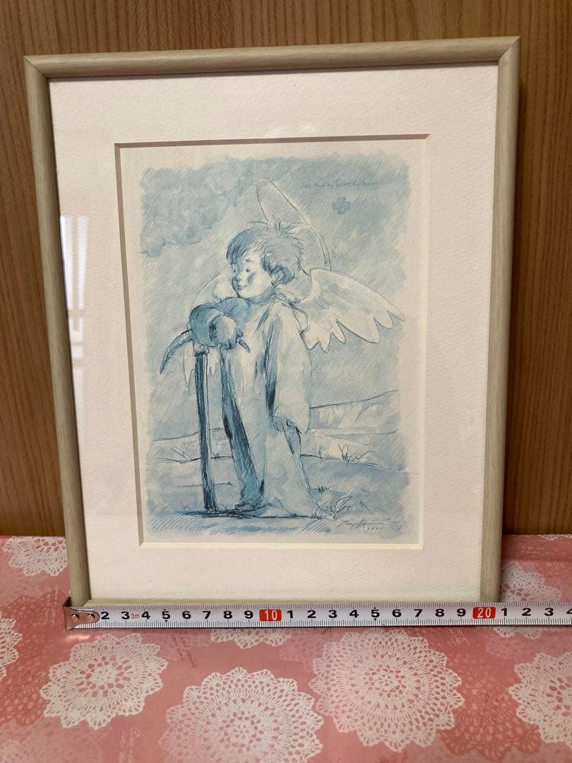 米米クラブ　石井竜也　天使の子供 絵画約27cm x 22cm