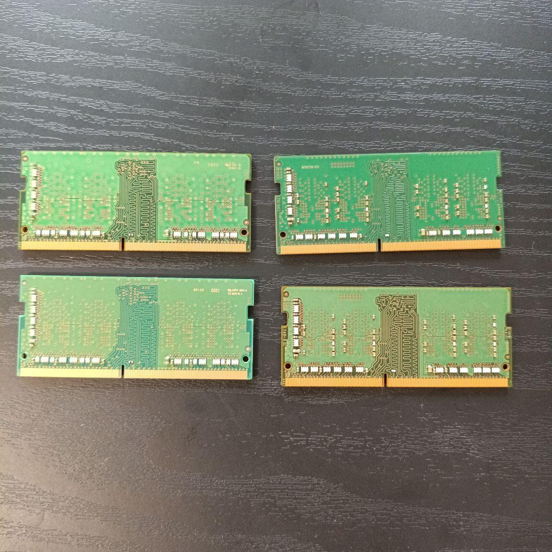 DDR4 4GBメモリ4枚計16GB　ノートパソコン用メモリ