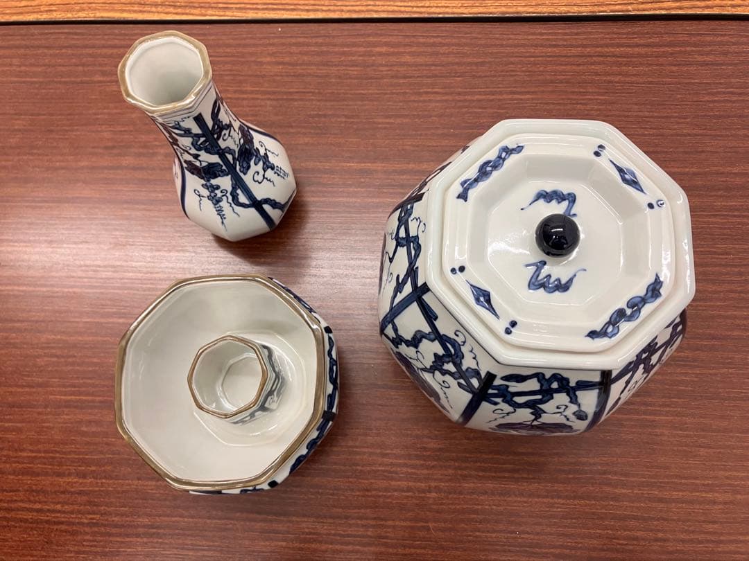 葡萄棚染付皆具　康月造　皆具　染付