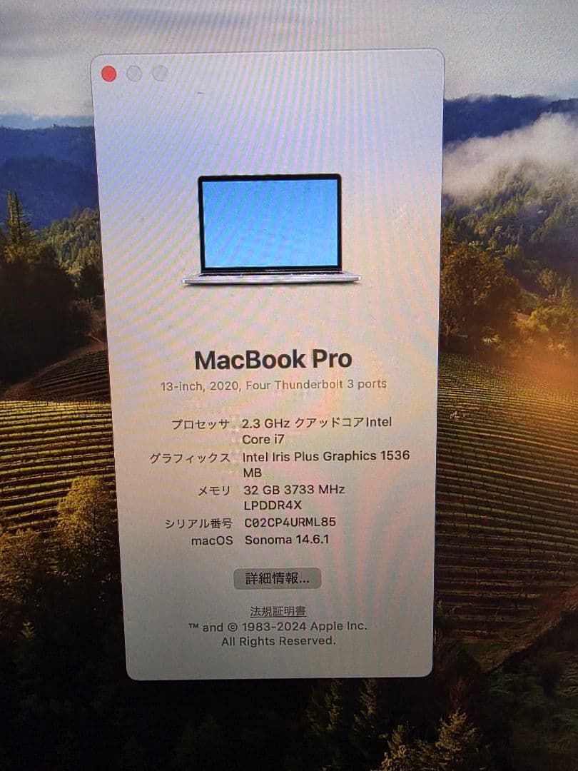 MacBook Pro フルカスタム2TB 32GB 13インチ