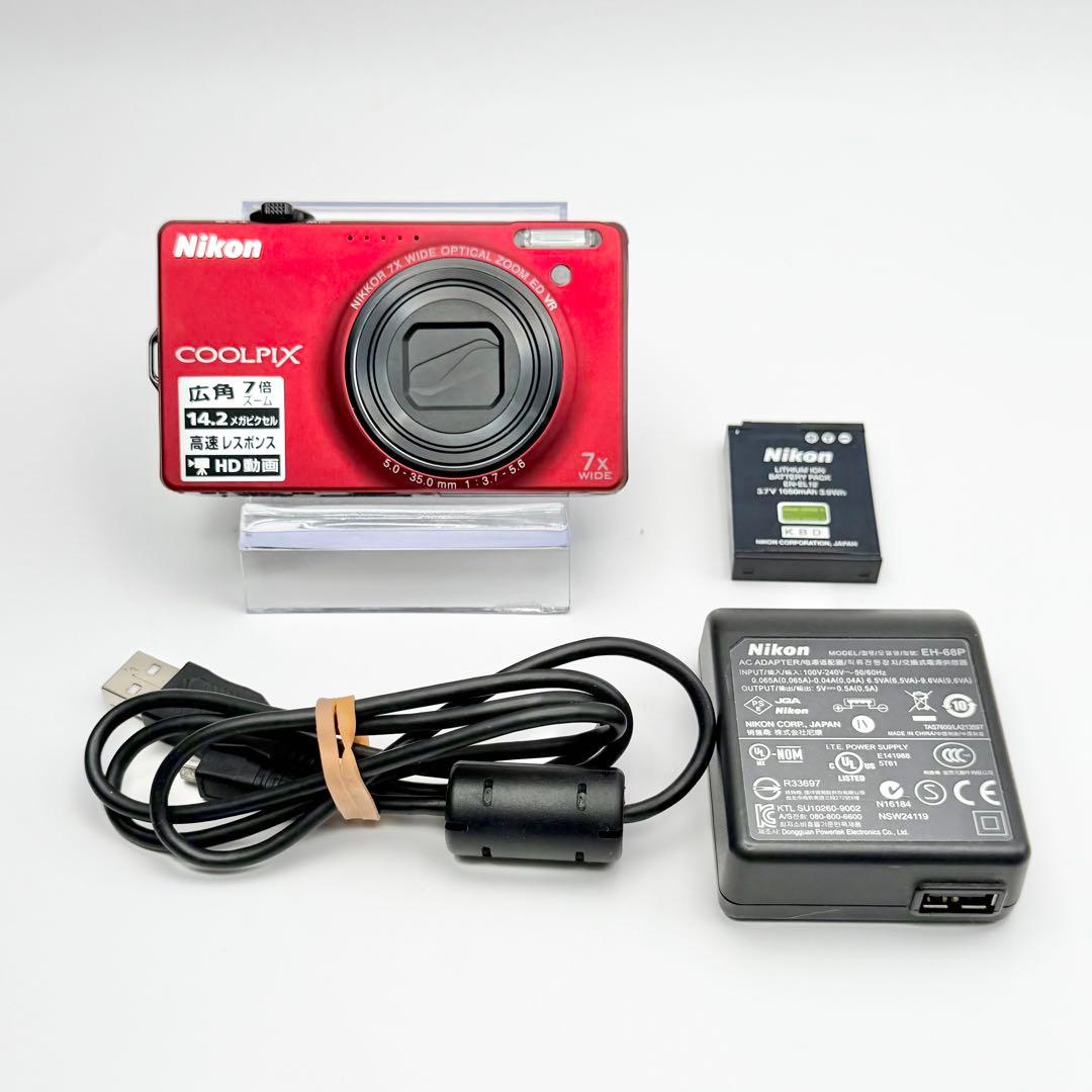 Nikon COOLPIX S6000 レッド 極美品 動作確認済み 充電器付