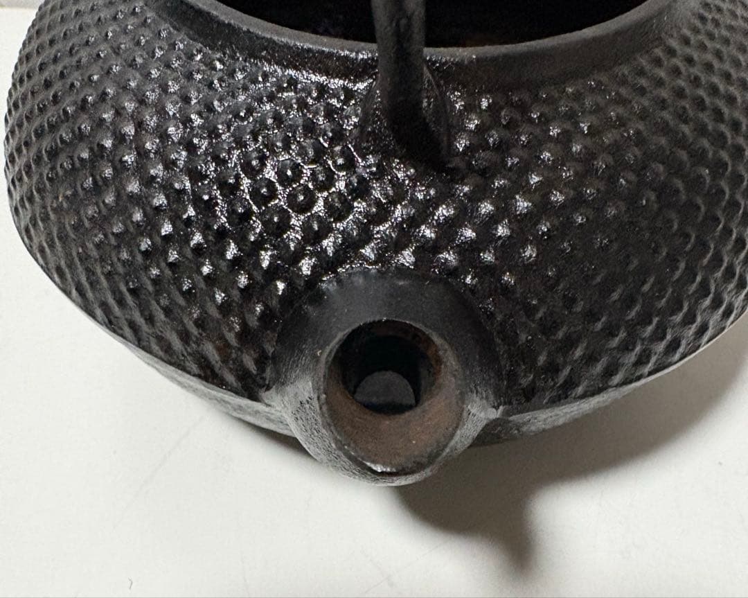 南部鉄器 照光堂 急須 0.6L アラレ模様 ホーロー加工 伝統工芸 美品