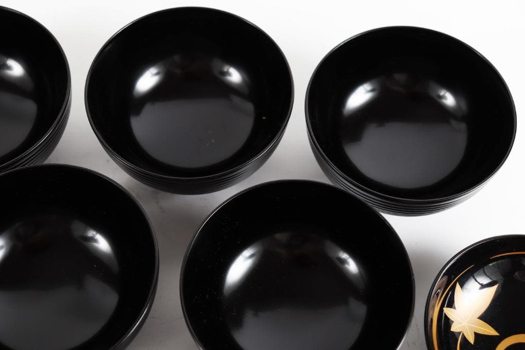 輪島塗 塗師 吉峰 蒔絵師 和 春秋蒔絵 吸物椀 五客 共箱 茶道具懐石道具会席