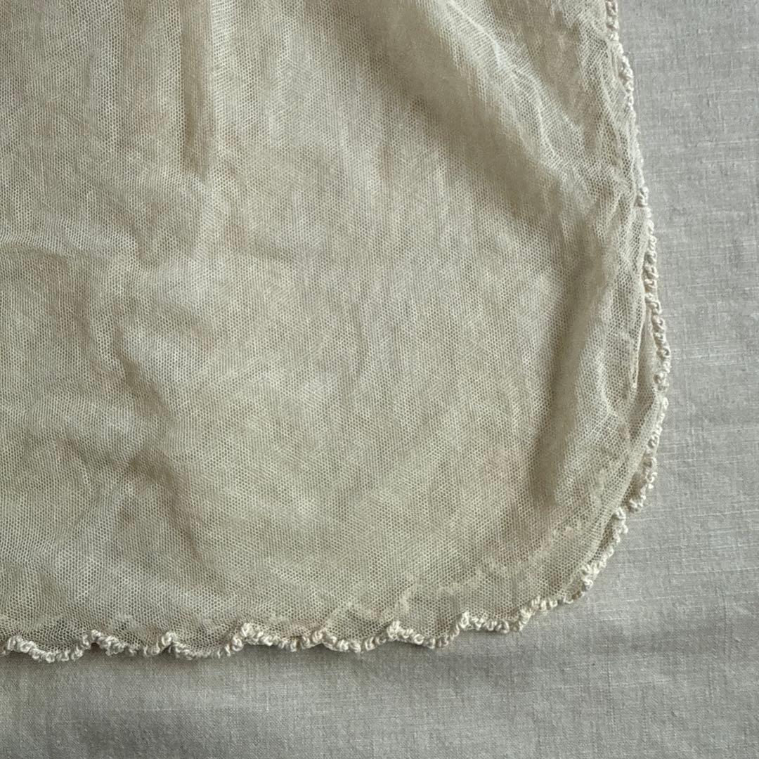 N-70フランスアンティークレース　チュールレース　キャミソール　刺繍