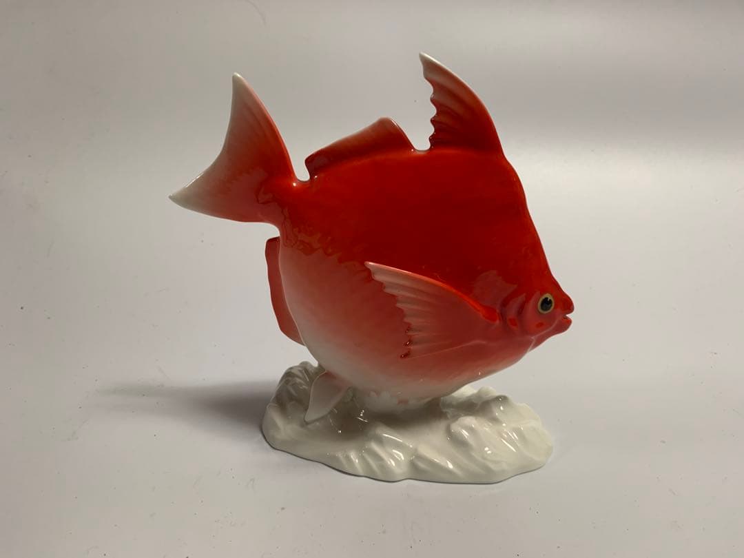 オールドノリタケ　金魚　置物　刻印トナカイマーク