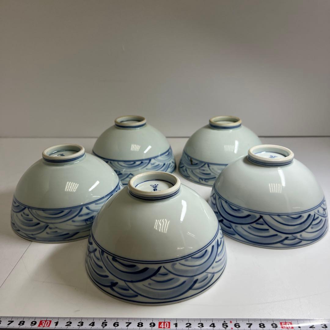 伊万里　南蛮人鉢5客　口径15.3㎝　東Y8-0218②