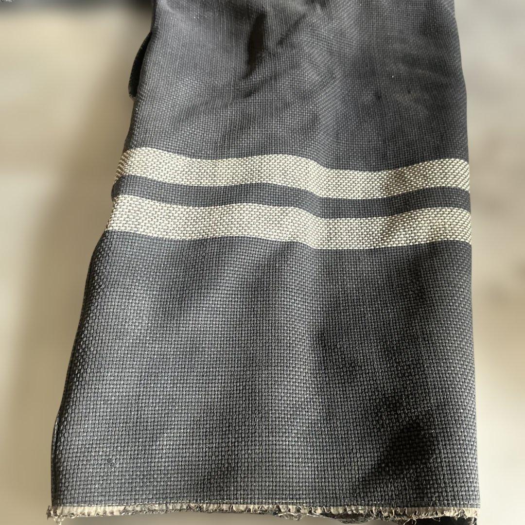 超希少品❣️刺し子　長半纏コート消防　枷染め 伝統的な日本の作業着 黒赤ストライプ