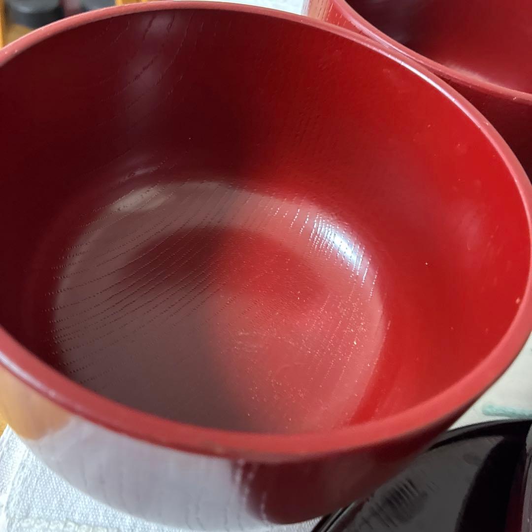赤色漆器 調椀と漆器皿のセット