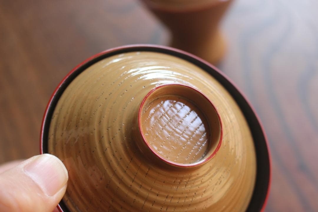 時代逸品！風情ある糸目地に白塗柿合の映える小椀2点（検輪島塗懐石道具小吸物椀