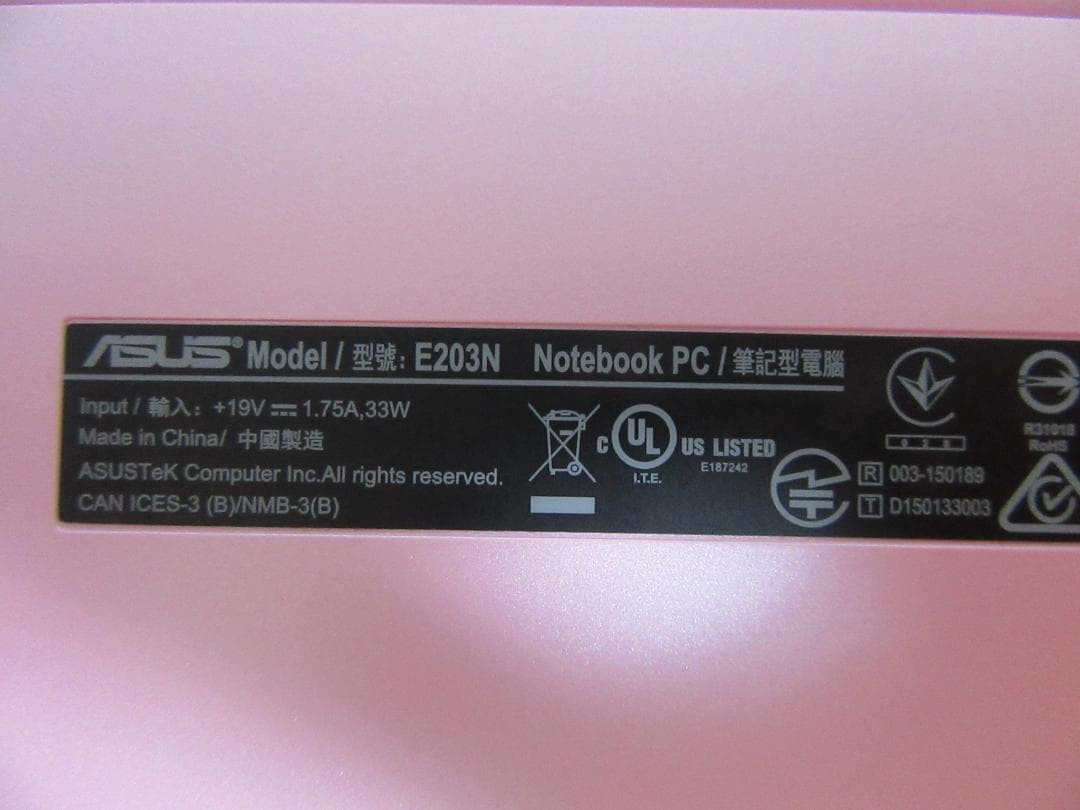【動作OK・初期化済】ASUS ノートPC ピンク QCNFA425 付属品付