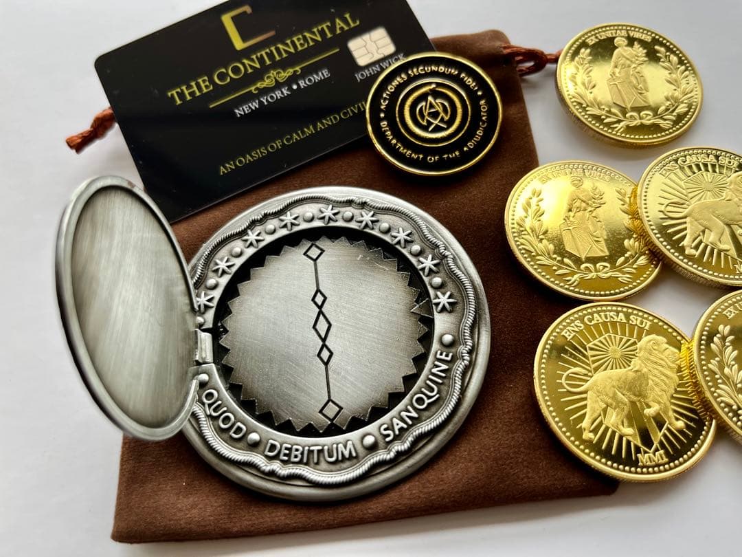 ジョン・ウィック　　裁定人メダル　カード　血の誓印　専用袋　セット　新品
