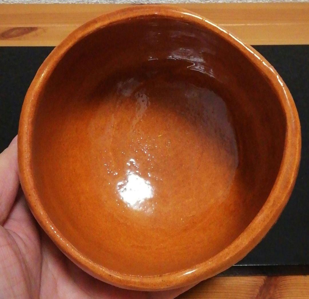 西森静楽作　赤楽　光悦写　乙御前　茶碗　共箱　略歴付　茶道具　B