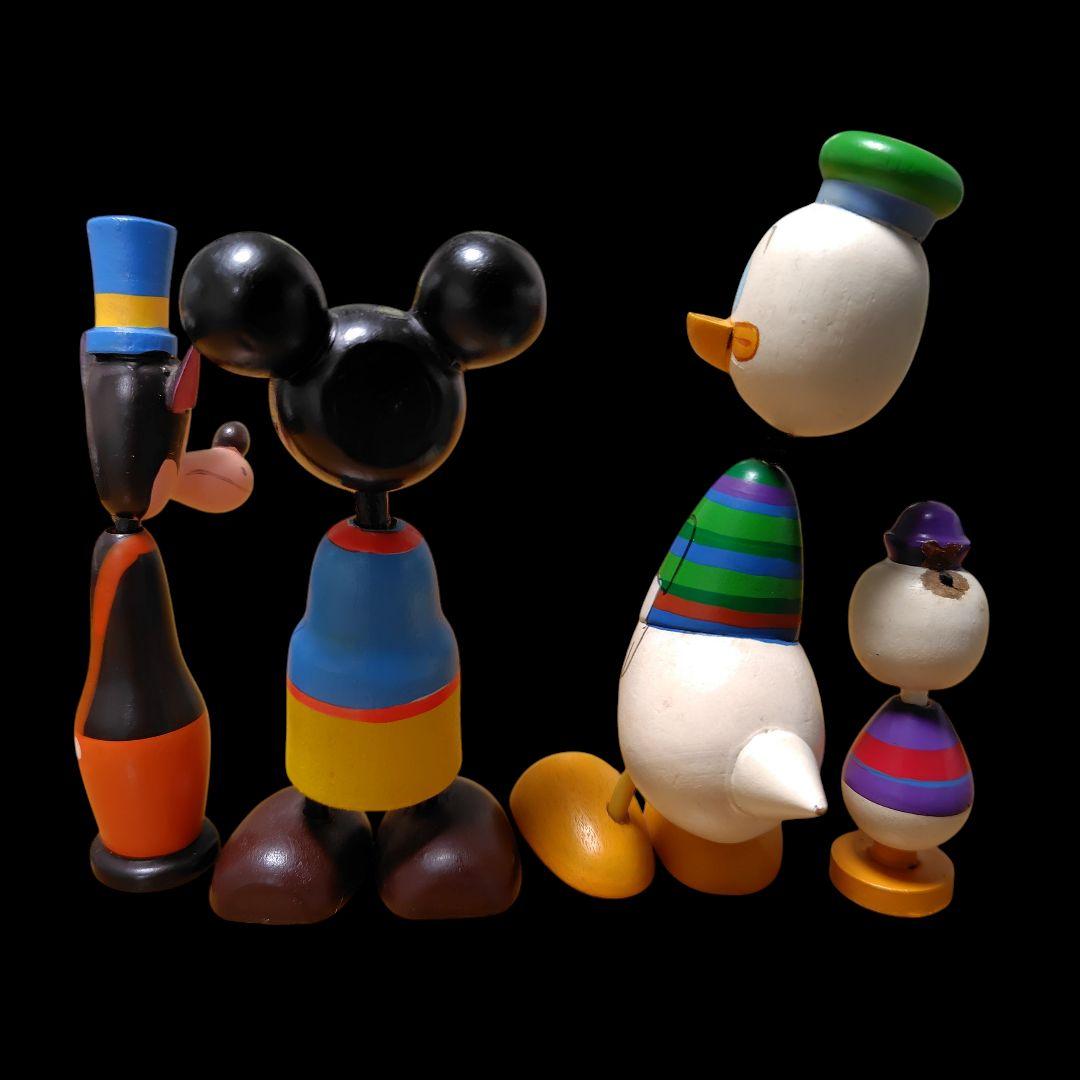 ディズニー　ミッキー　ドナルド　まんがこけし　アンティーク　レトロ　4個セット