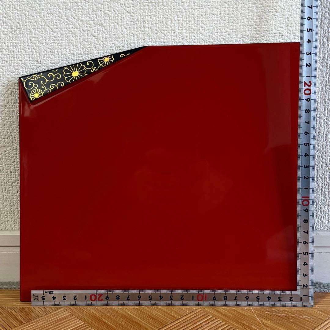 SNT1557 天然木製漆塗　輪島塗　唐草蒔絵　折敷　5枚セット 伝統工芸品
