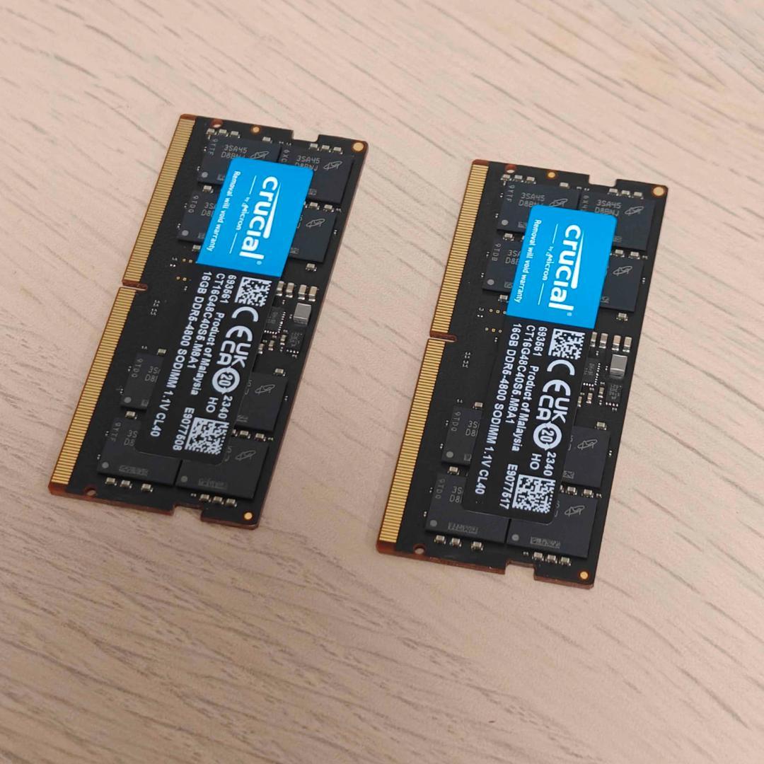 Crucial 32GB DDR5-4800 SO-DIMM メモリーキット