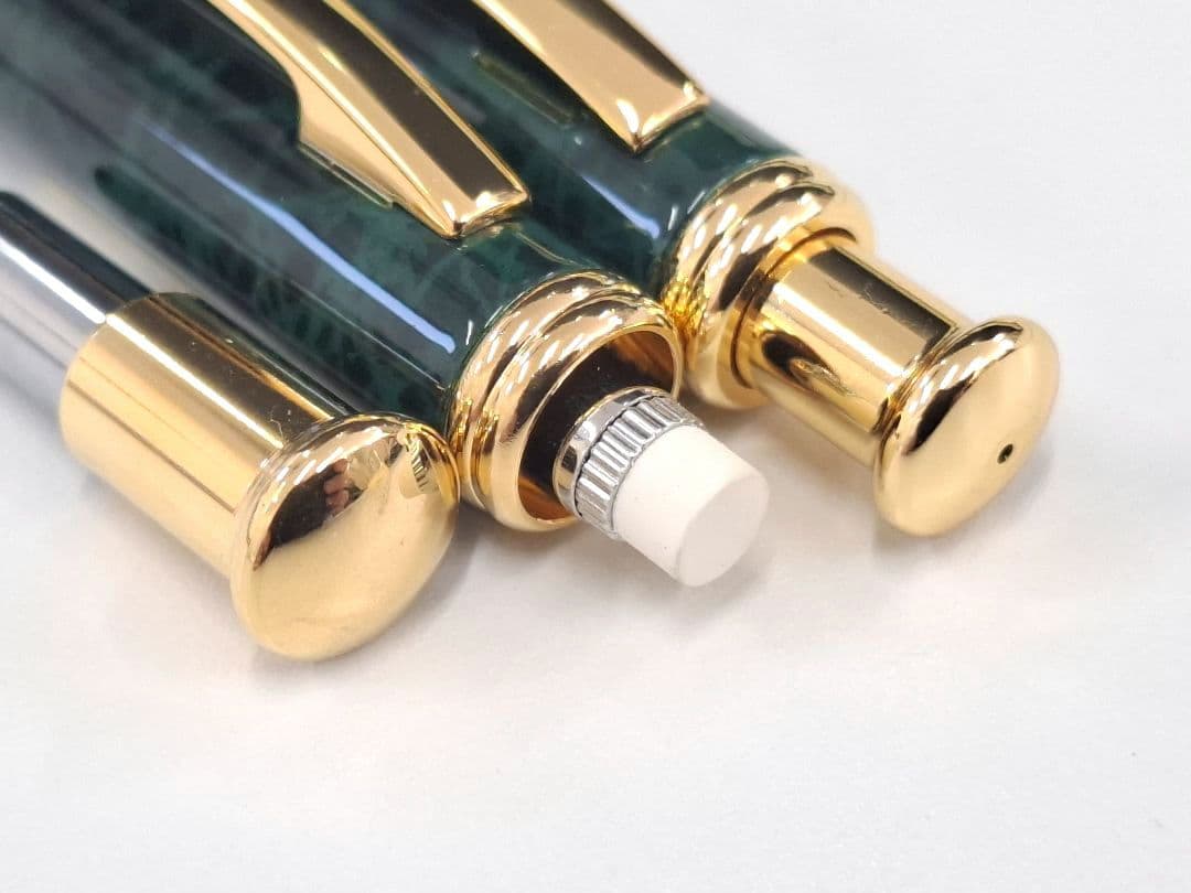 超美品　PILOT　パイロット　クラッチポイント　ボール&シャープ　緑マーブル