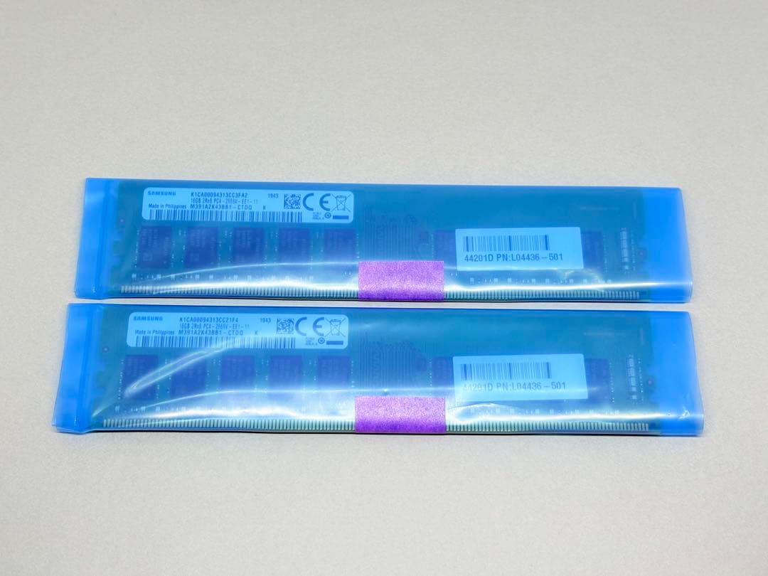 SAMSUNG DDR4 2666 ECC 16GBx2枚(計32GB)