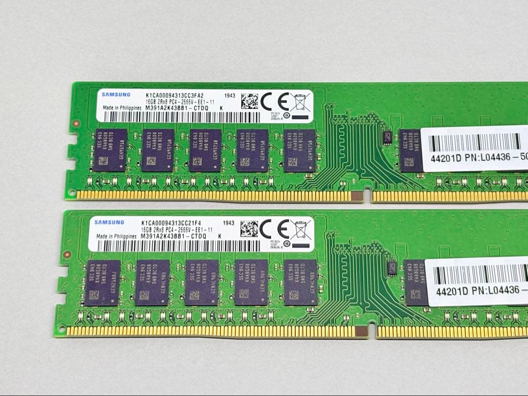 SAMSUNG DDR4 2666 ECC 16GBx2枚(計32GB)