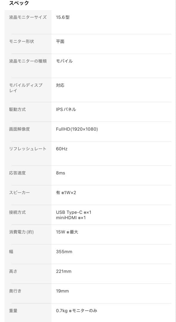 新品 エスエーシーコネクト SAC CONNECT ポータブルモニター15.6型