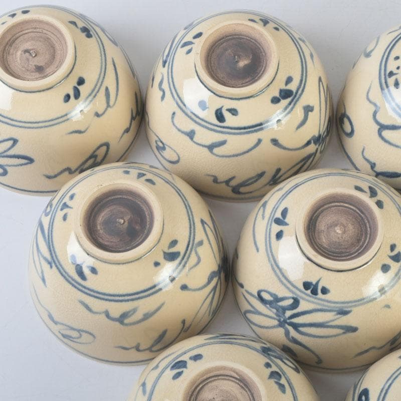 茶道具　安南染付　蜻蛉文　数茶碗　十客　時代箱　V　9973A