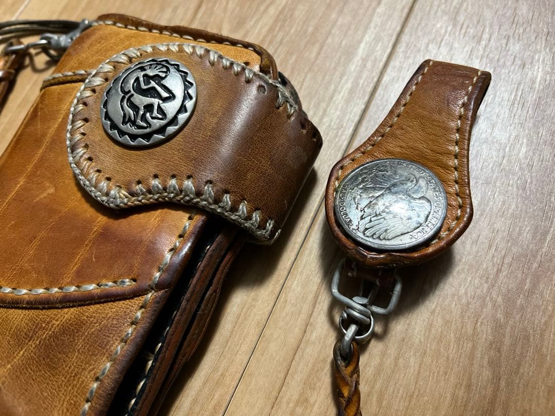 本革レザー ウォレット ハンドメイド☆高級品 手縫い 長財布
