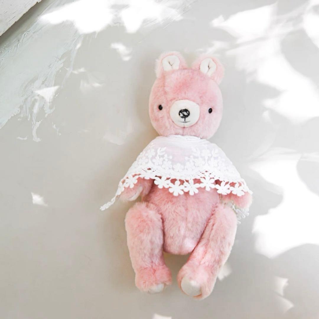 優しいピンク熊さん アーティストベア 海外作家様 テディベア ハンドメイド 置物