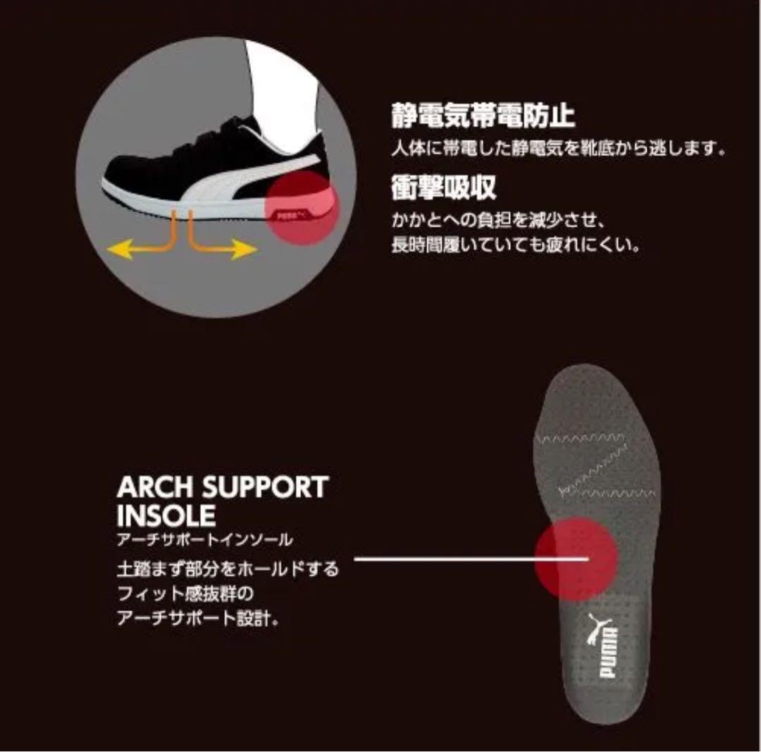 新品未使用品！PUMA プーマ安全靴 サイズ25.5㎝ ブラックロー スエード