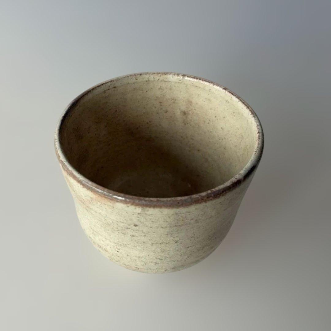 「御本立鶴」筒茶碗