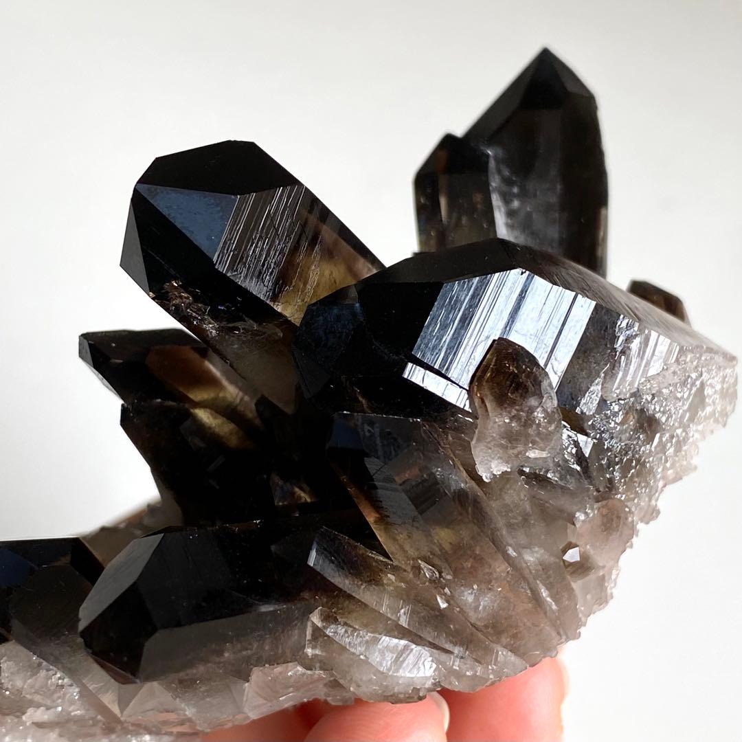 【 天然石 美しい アメリカ アーカンソー州産 黒水晶 クラスター モリオン 】