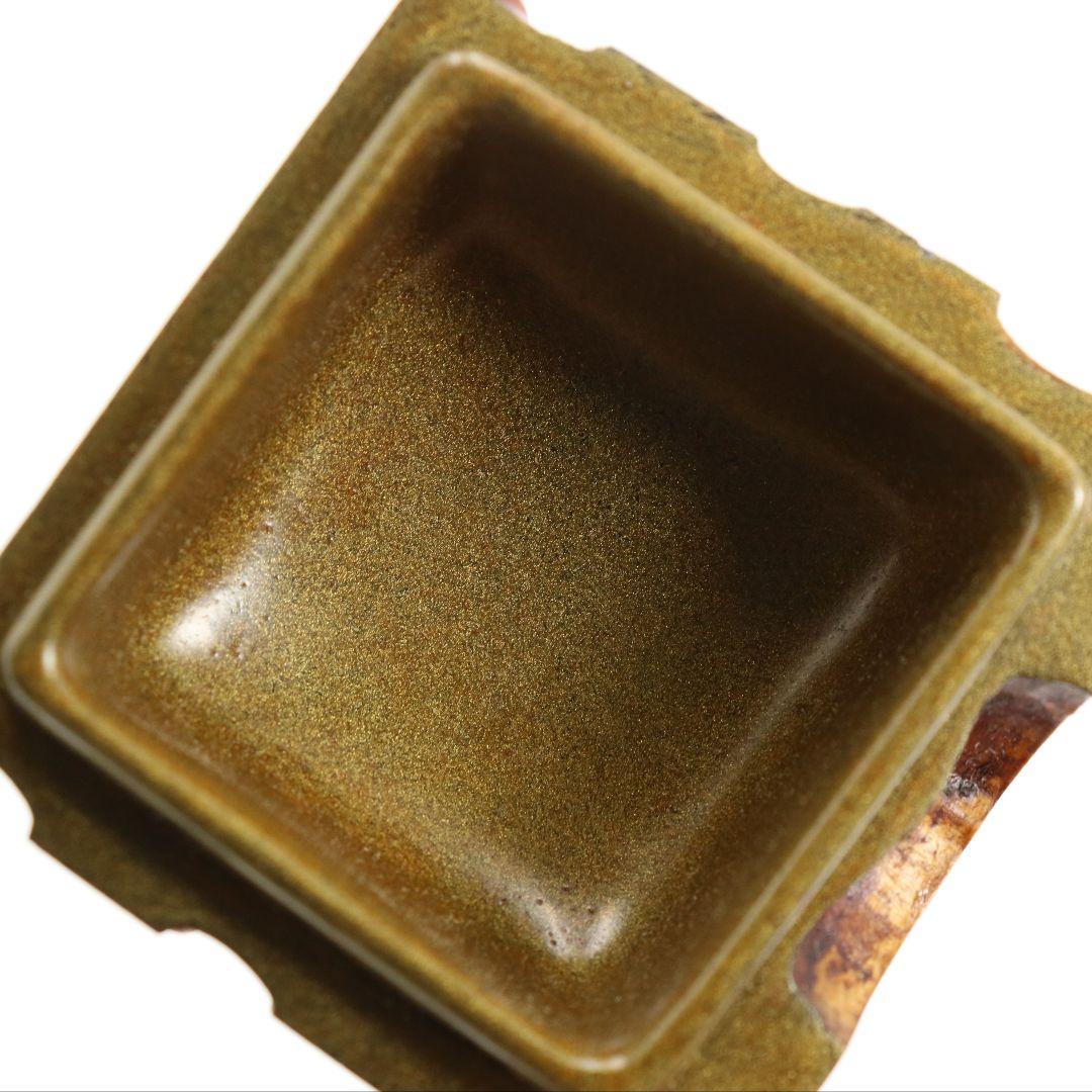 川野正毅?作 摺漆 根竹香合 共箱共布 茶道具　V185　1F18