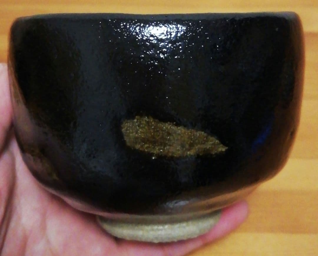 西森静楽作　黒楽　ノンコウ写　千鳥　茶碗　共箱　茶道具　A