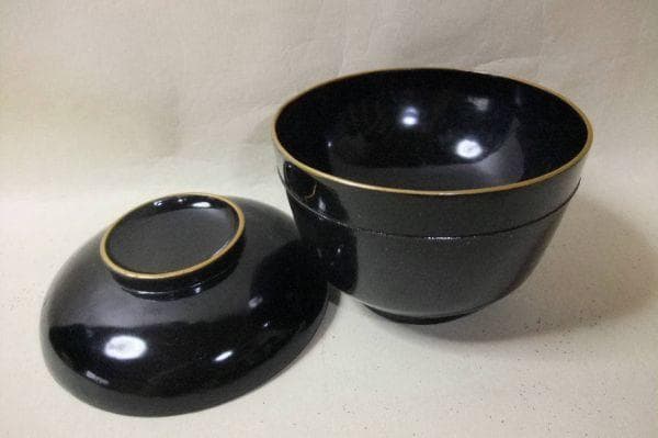 大正期 黒椀 吸い物椀 10客 天然木 本漆器 木箱