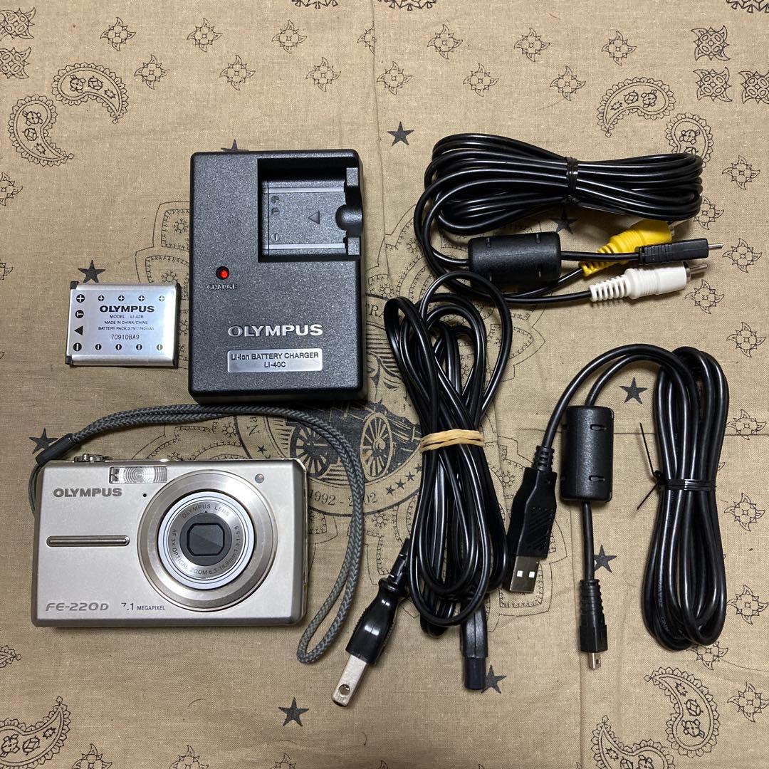概ね美品 OLYMPUS FE-220D デジカメ オールドコンデジ