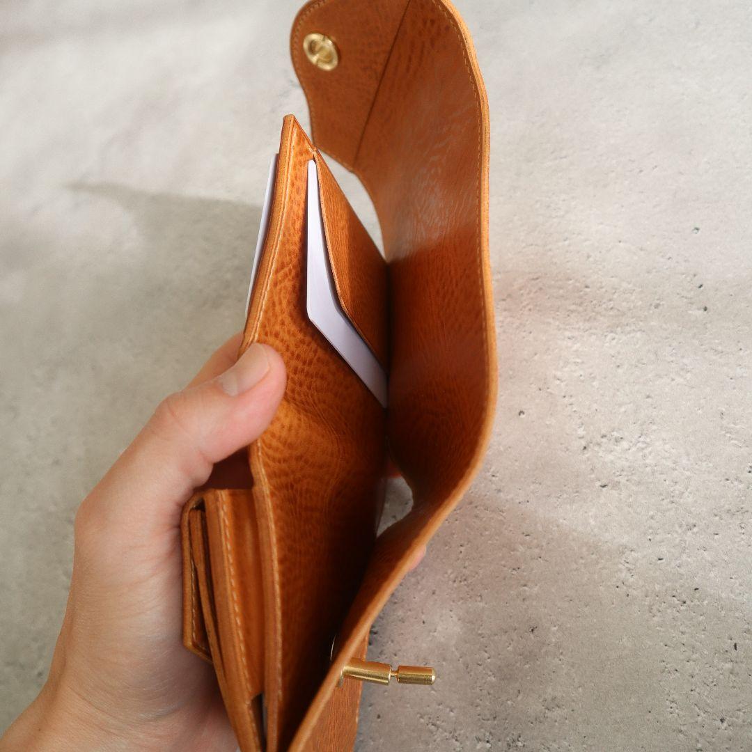 【即納可能】オコシ金具の三つ折り財布　Rondine　イタリアンレザー